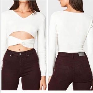 LF Carmar laser cut out cropped top new